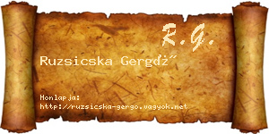 Ruzsicska Gergő névjegykártya