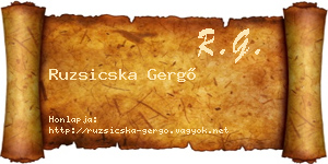 Ruzsicska Gergő névjegykártya