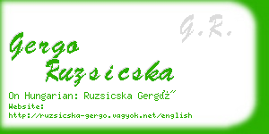 gergo ruzsicska business card